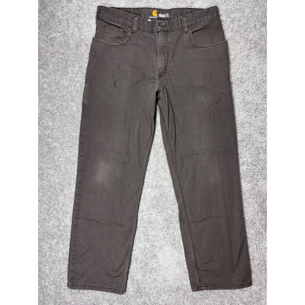 Carhartt Mens‎ Relaxed Fit Canvas Work Pants Shadow Grey 36x30 102517-909